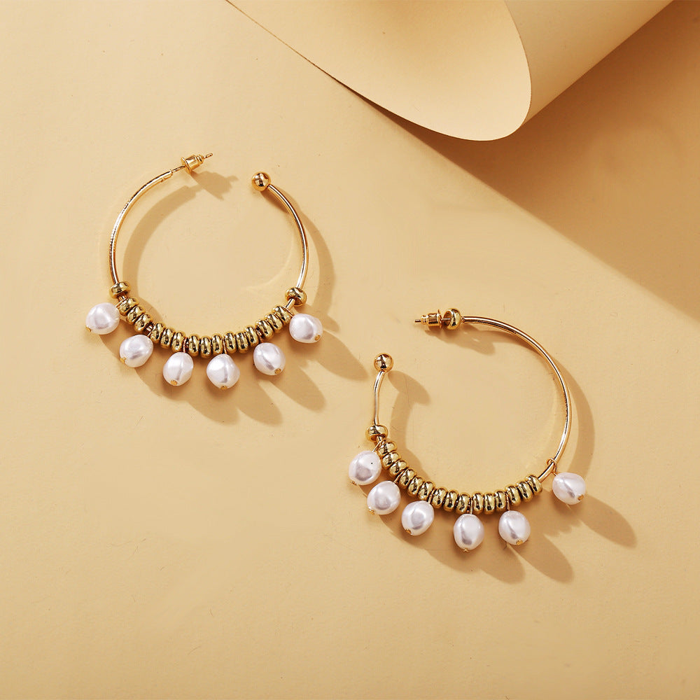 New Six Pearl Drop Earrings