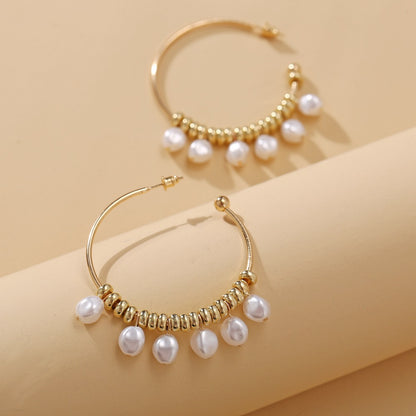 New Six Pearl Drop Earrings