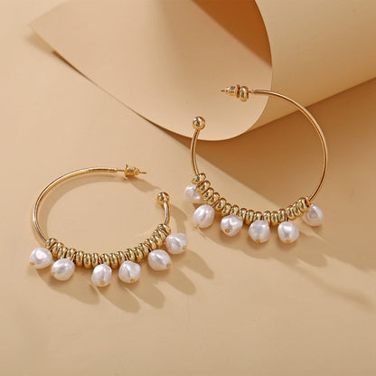 New Six Pearl Drop Earrings