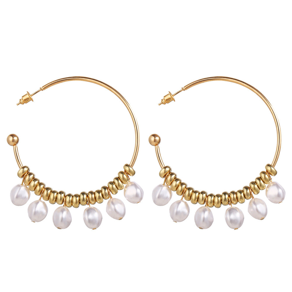 New Six Pearl Drop Earrings