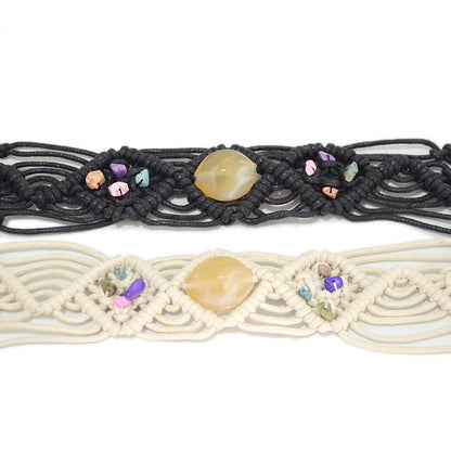 Agate crystal stone decorative waist rope