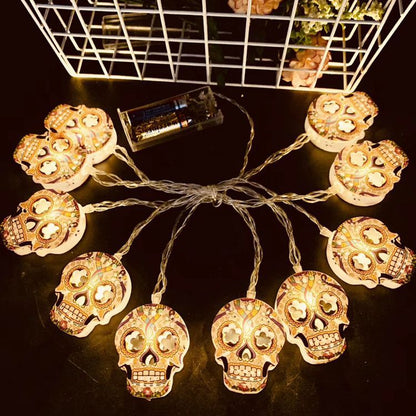 Cadena de luces LED de Halloween para decoración navideña al aire libre 