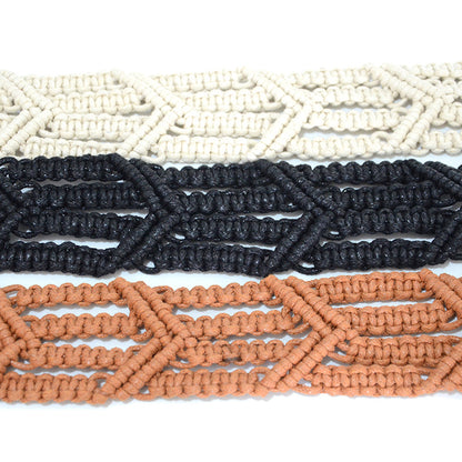 Wax rope woven waist chain women's