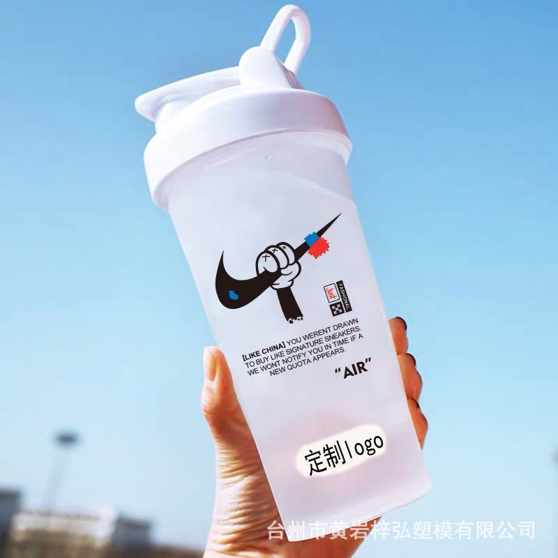 Fitness shaker cup with scale can print LOGO