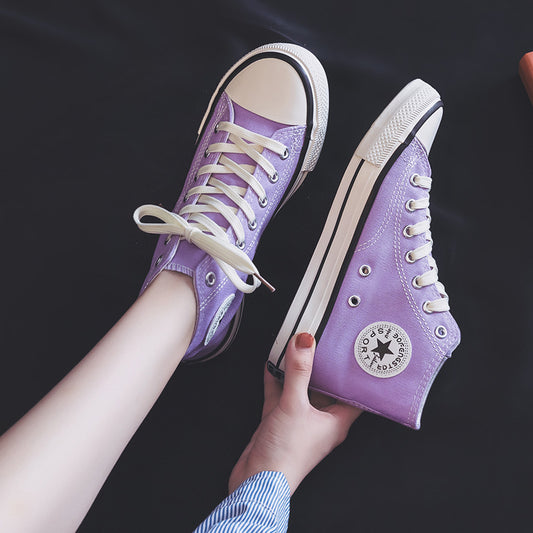 Women's purple 1970s canvas shoes