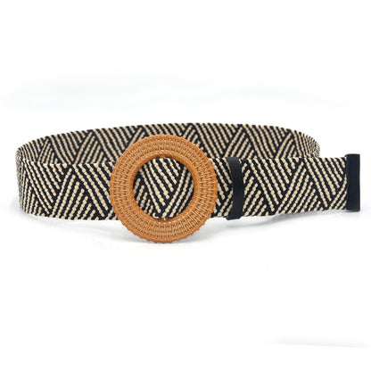 Versatile round buckle belt