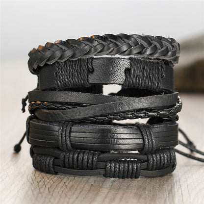 Personalized braided DIY artificial leather bracelet