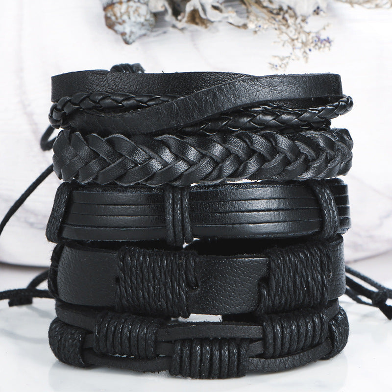 Personalized braided DIY artificial leather bracelet