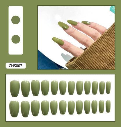 24 Detachable Solid Color Wearable Nail Patches