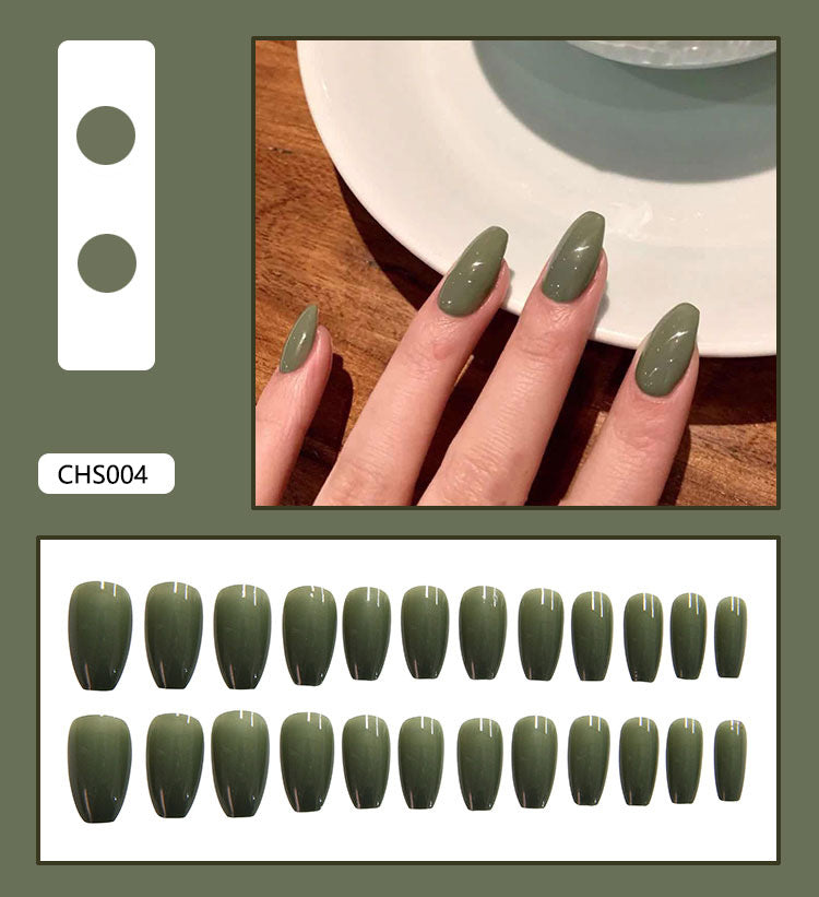 INS hot press-on nails, fake nails, solid color trapezoidal shape