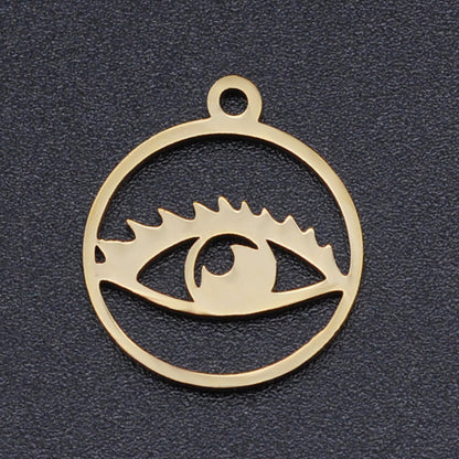 Titanium steel hollow devil's eye eye pendant