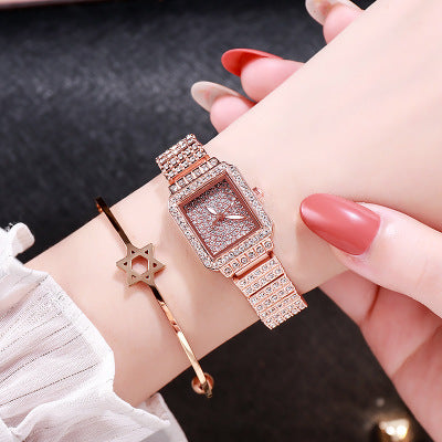 Rhinestone Steel Band Women's Bracelet Watch