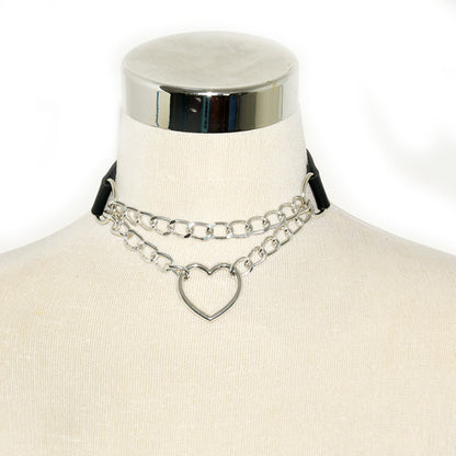 Heart Chain Collar Necklace Fashion