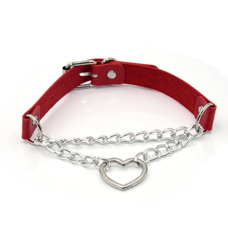 Heart Chain Collar Necklace Fashion