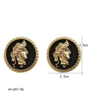 Portrait earrings coin earrings