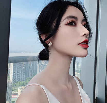 Chinese style white earrings