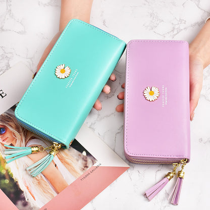 Small Daisy Double Zipper Simple Mobile Phone Bag