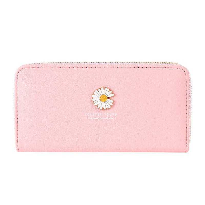 Small Daisy Double Zipper Simple Mobile Phone Bag