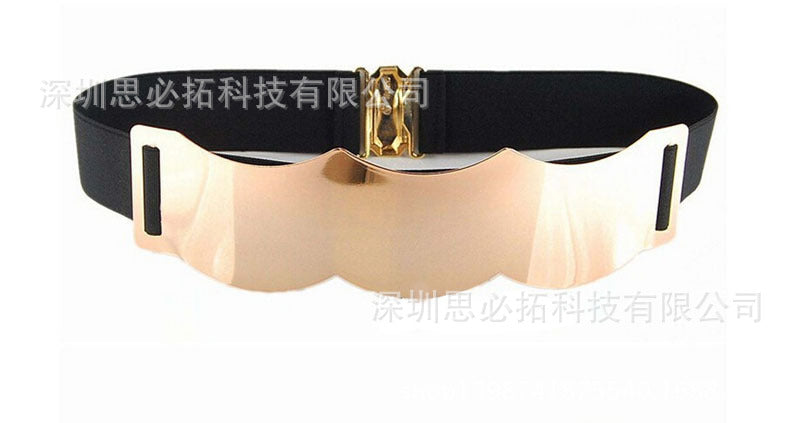 Wave curved metal sequined waist seal