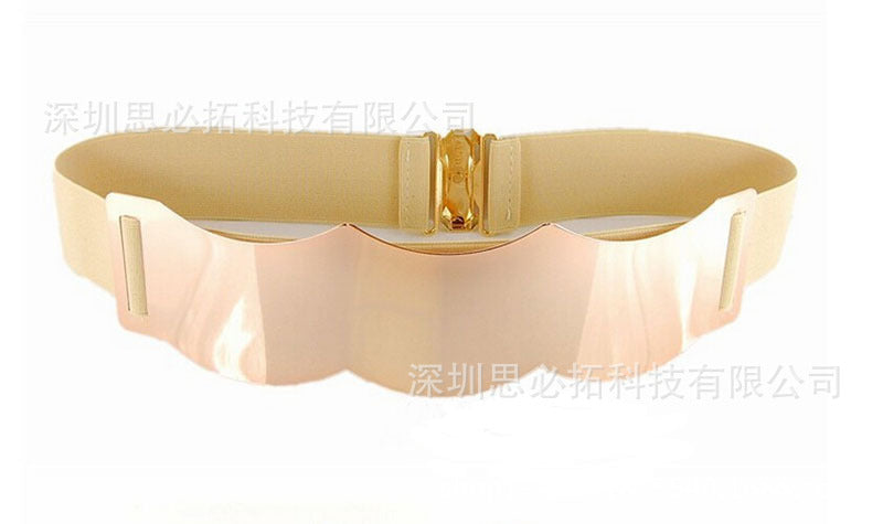 Wave curved metal sequined waist seal