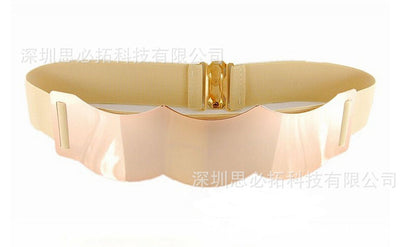 Wave curved metal sequined waist seal