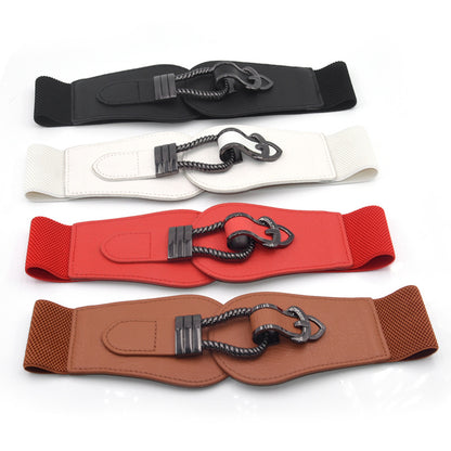 Versatile elastic wide belt women