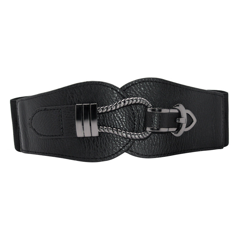 Versatile elastic wide belt women