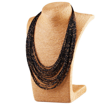 Bohemian Multi-layer Rice Bead Necklace Wholesale