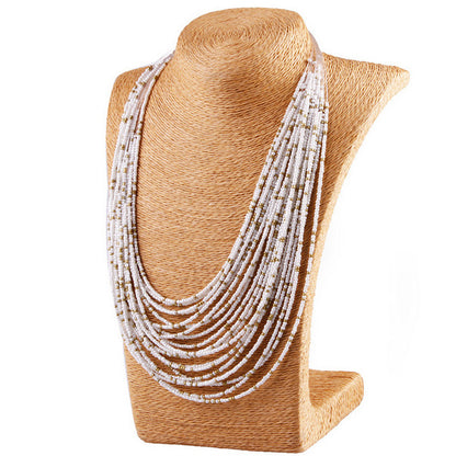 Bohemian Multi-layer Rice Bead Necklace Wholesale