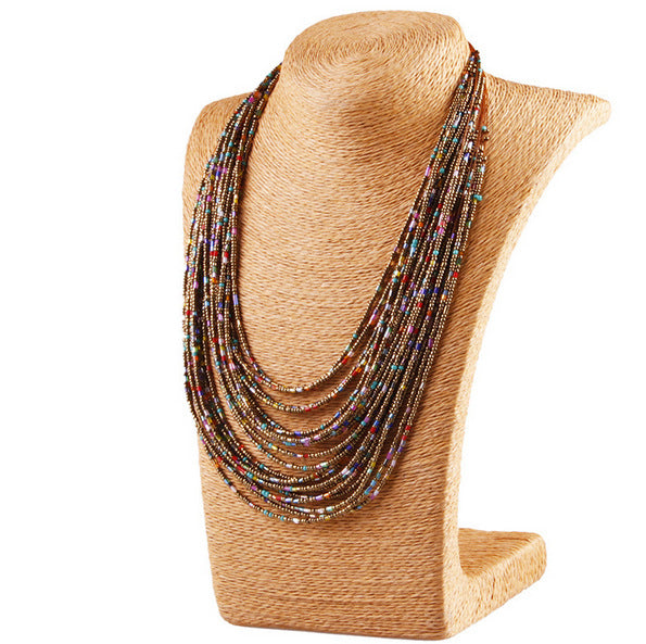 Bohemian Multi-layer Rice Bead Necklace Wholesale