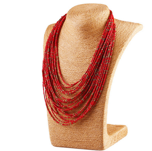 Bohemian Multi-layer Rice Bead Necklace Wholesale