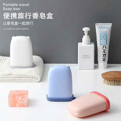 Portable Silicone Soap Box Travel Use