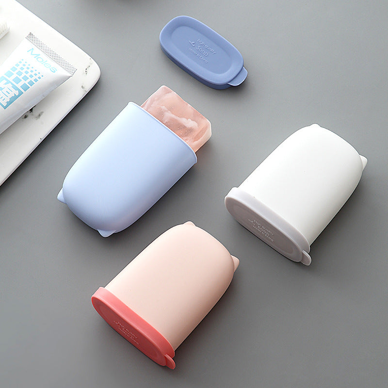 Portable Silicone Soap Box Travel Use