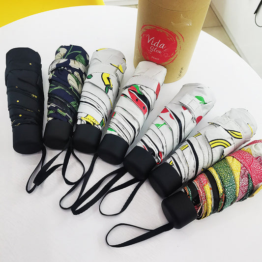 Capsule 3-Fold Black Coating Mini Umbrella