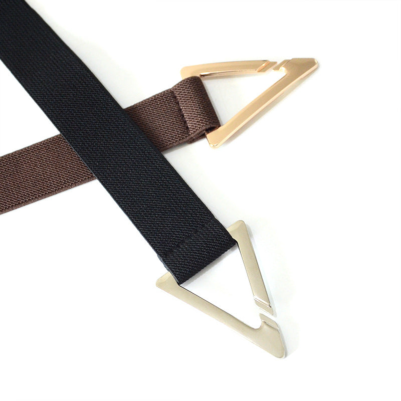 Triangle buckle elastic belt