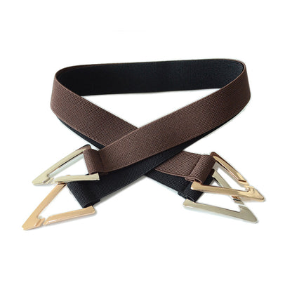 Triangle buckle elastic belt