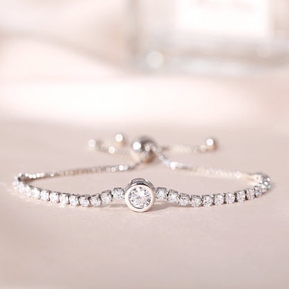 Pulsera de oro de una hilera de diamantes para mujer 