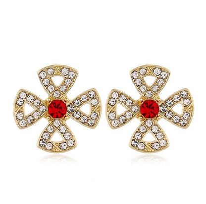 Flower temperament stud earrings