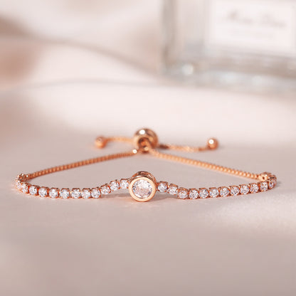 Pulsera de oro de una hilera de diamantes para mujer 