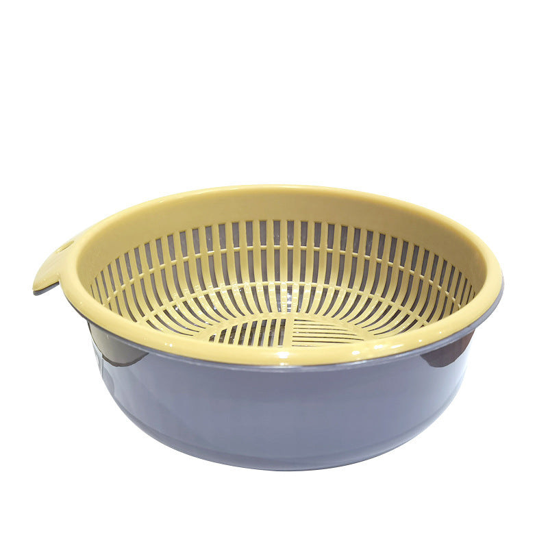 Double-Layer Cut-Out Fruit Bowl, Fruit Washing and Draining Basket