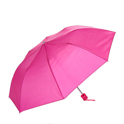 8-Rib Two-Fold Umbrella Simple Solid Color