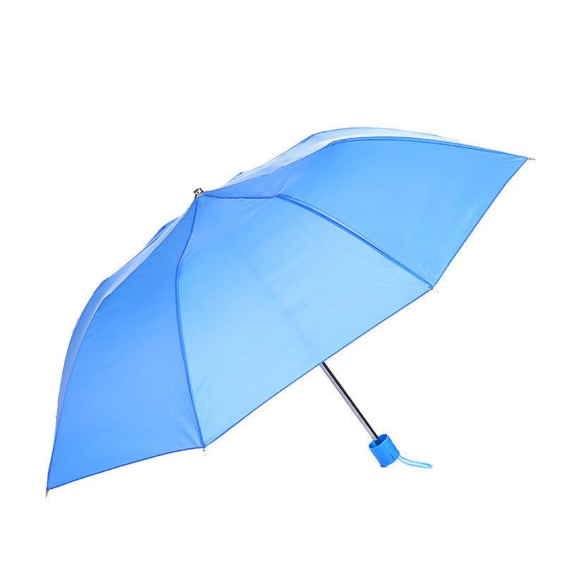 8-Rib Two-Fold Umbrella Simple Solid Color