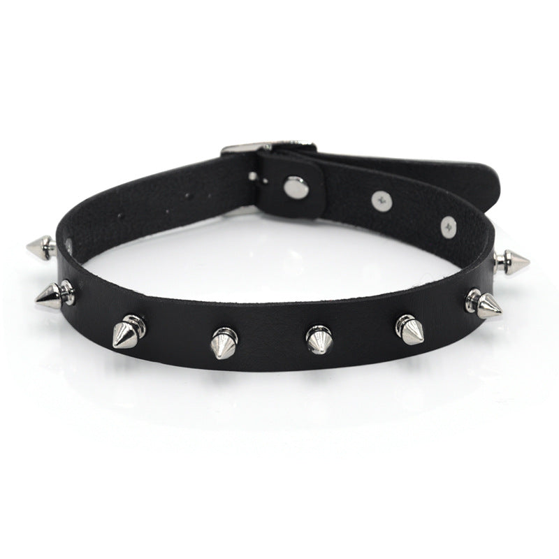 Punk Tip Rivet Leather Collar