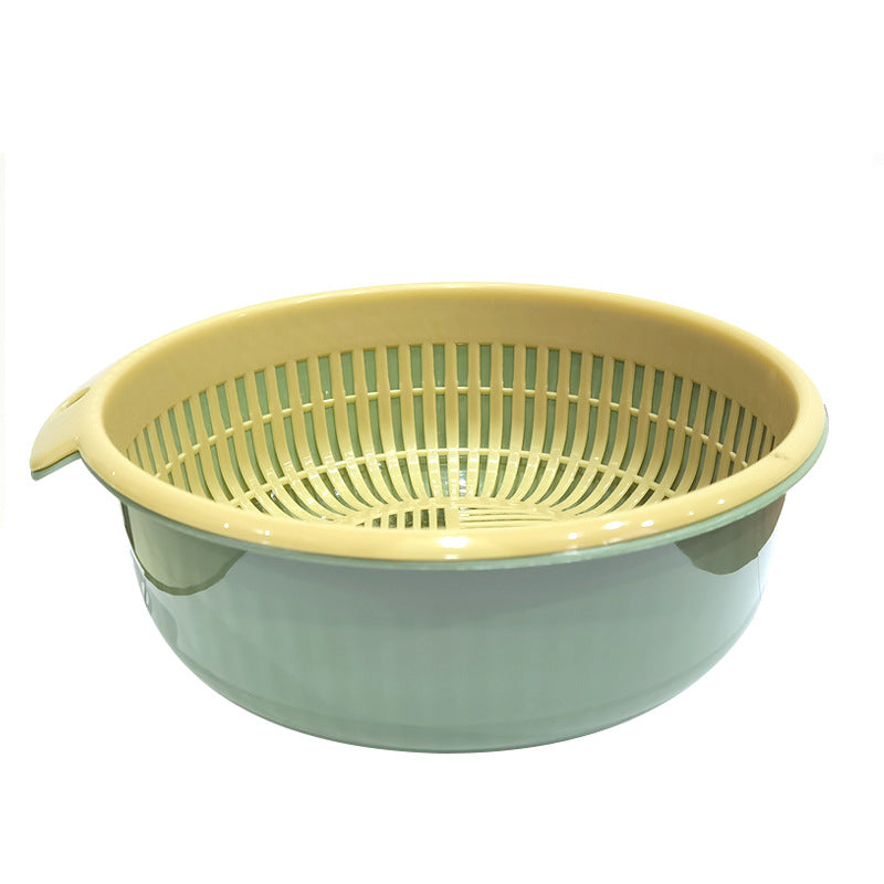 Double-Layer Cut-Out Fruit Bowl, Fruit Washing and Draining Basket