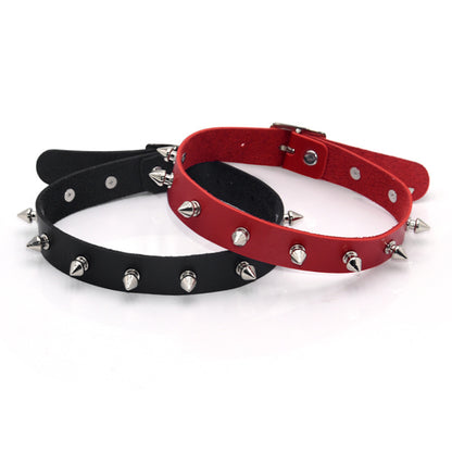 Punk Tip Rivet Leather Collar