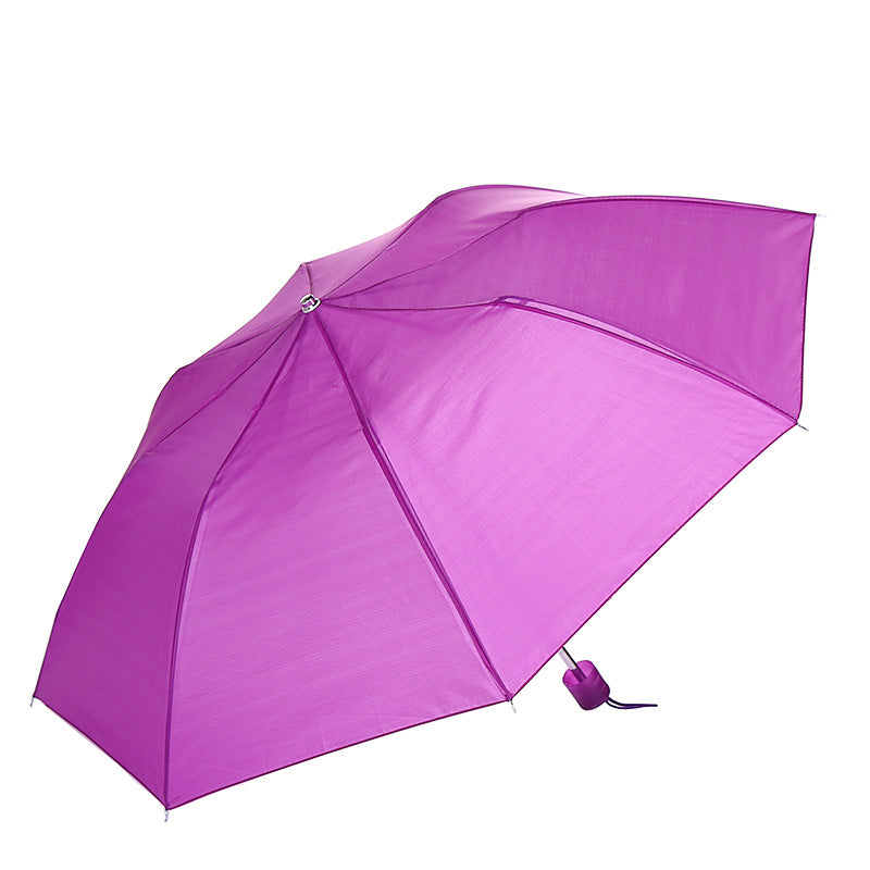 8-Rib Two-Fold Umbrella Simple Solid Color