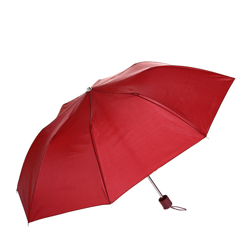 8-Rib Two-Fold Umbrella Simple Solid Color