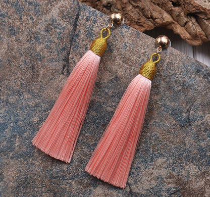 Hand-woven fringed earrings