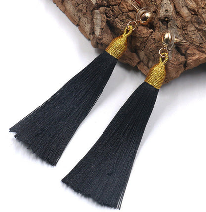 Hand-woven fringed earrings