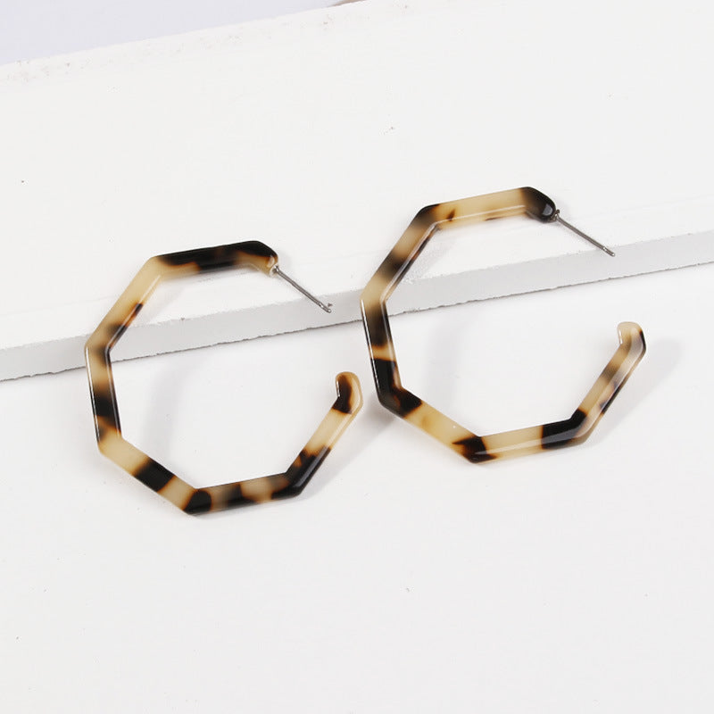 Leopard print earrings acrylic C-shaped earrings wholesale